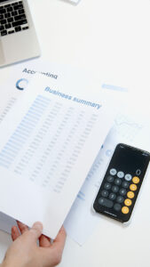calculator along with business summary