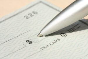 writing a check