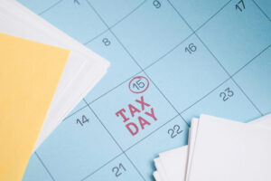 calendar noting tax day